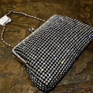 Elegant Silver Crystal Clutch